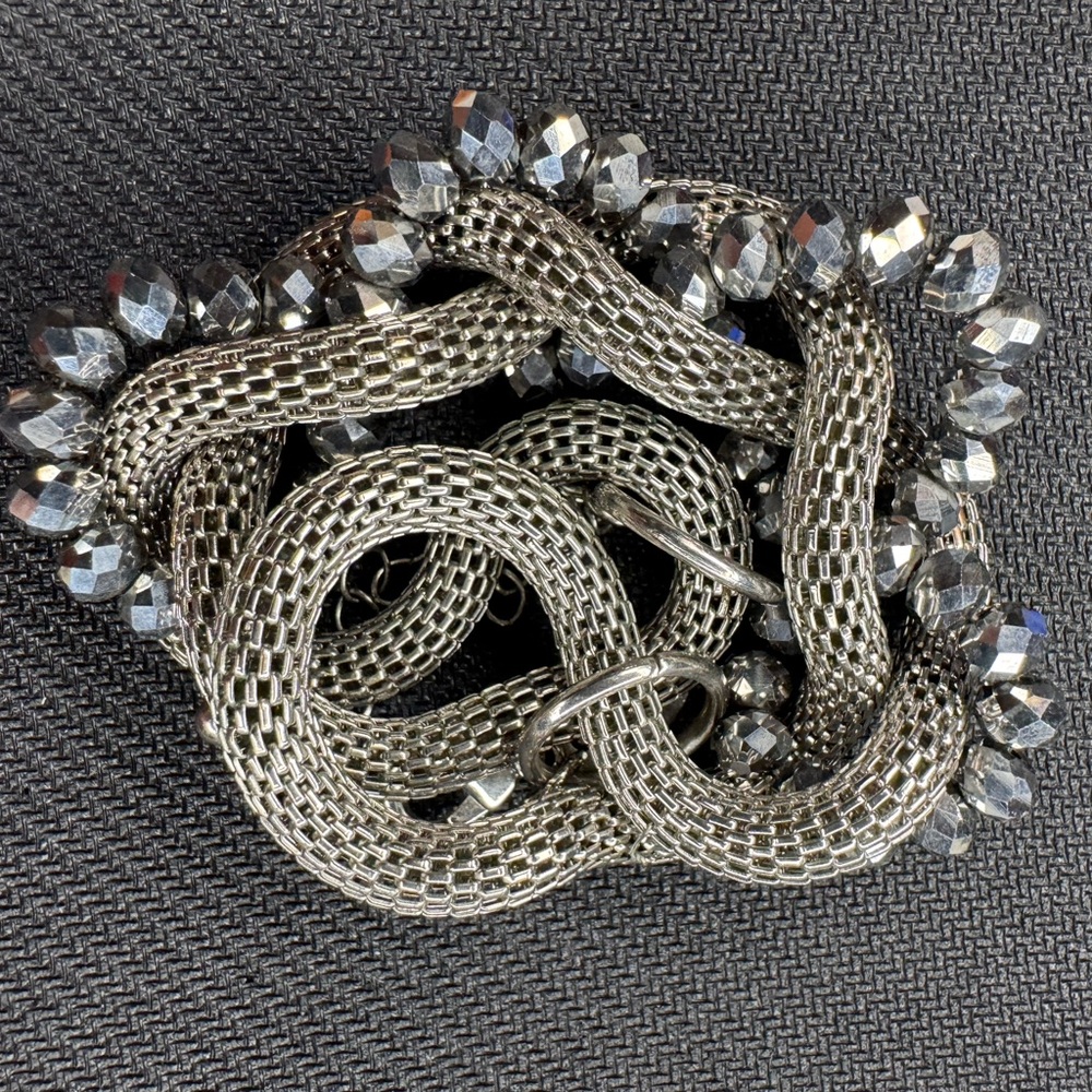 Sofia Chunky Silver Tone Mesh Chain Statement Bra… - image 2